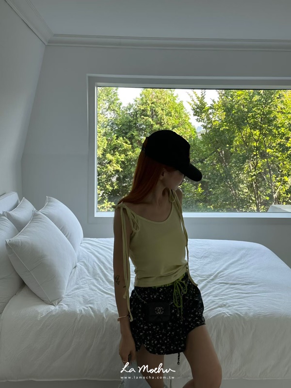 肩綁不規則背心